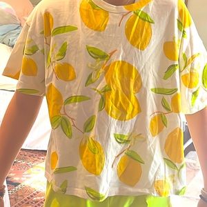 Lemon shirt, Zara, cute